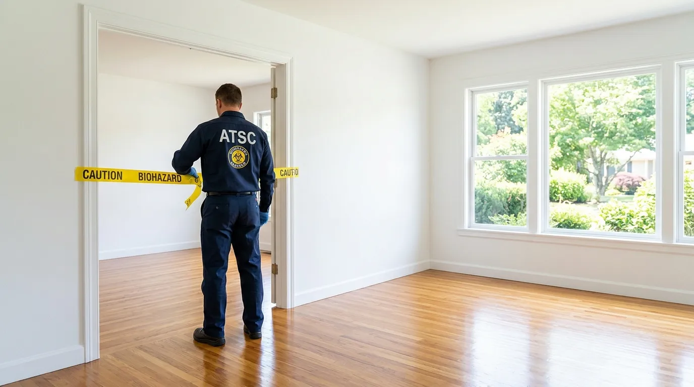 Certified biohazard cleanup crew performing Decomposition Cleanup in Chester